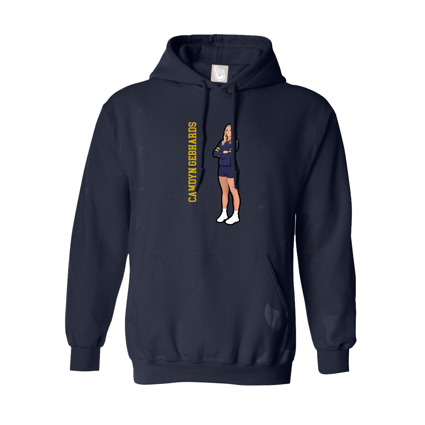 Youth Hoodie — Name Vertical in Navy