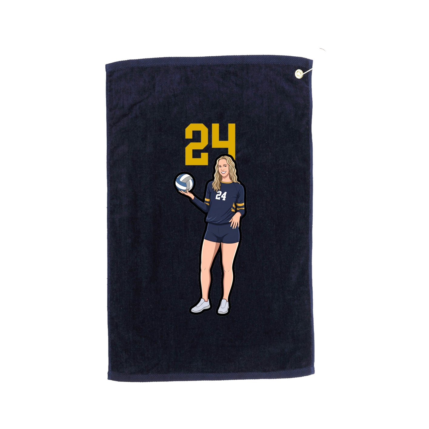 Golf Towel — Number Top in Navy