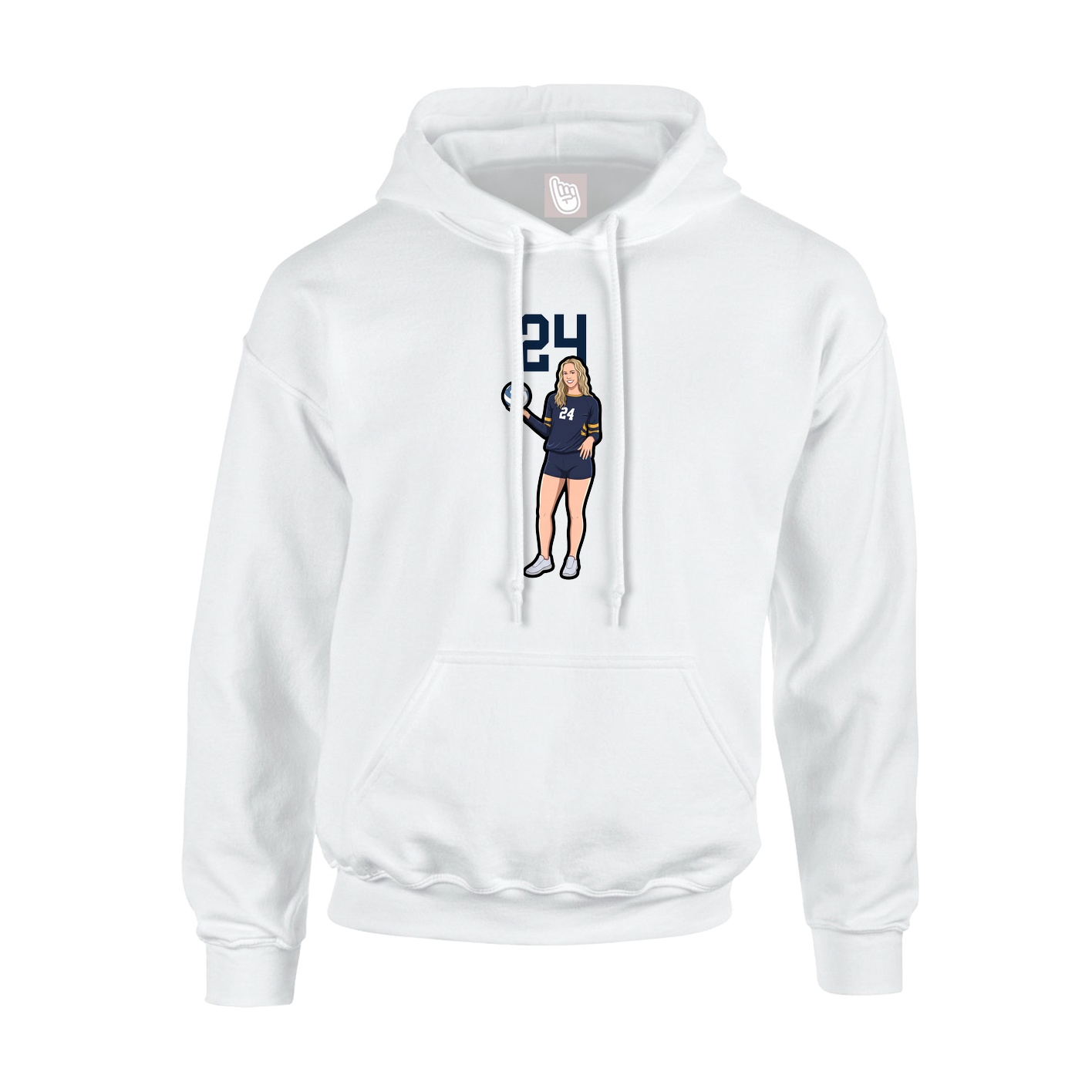 Hoodie — Number Top in White