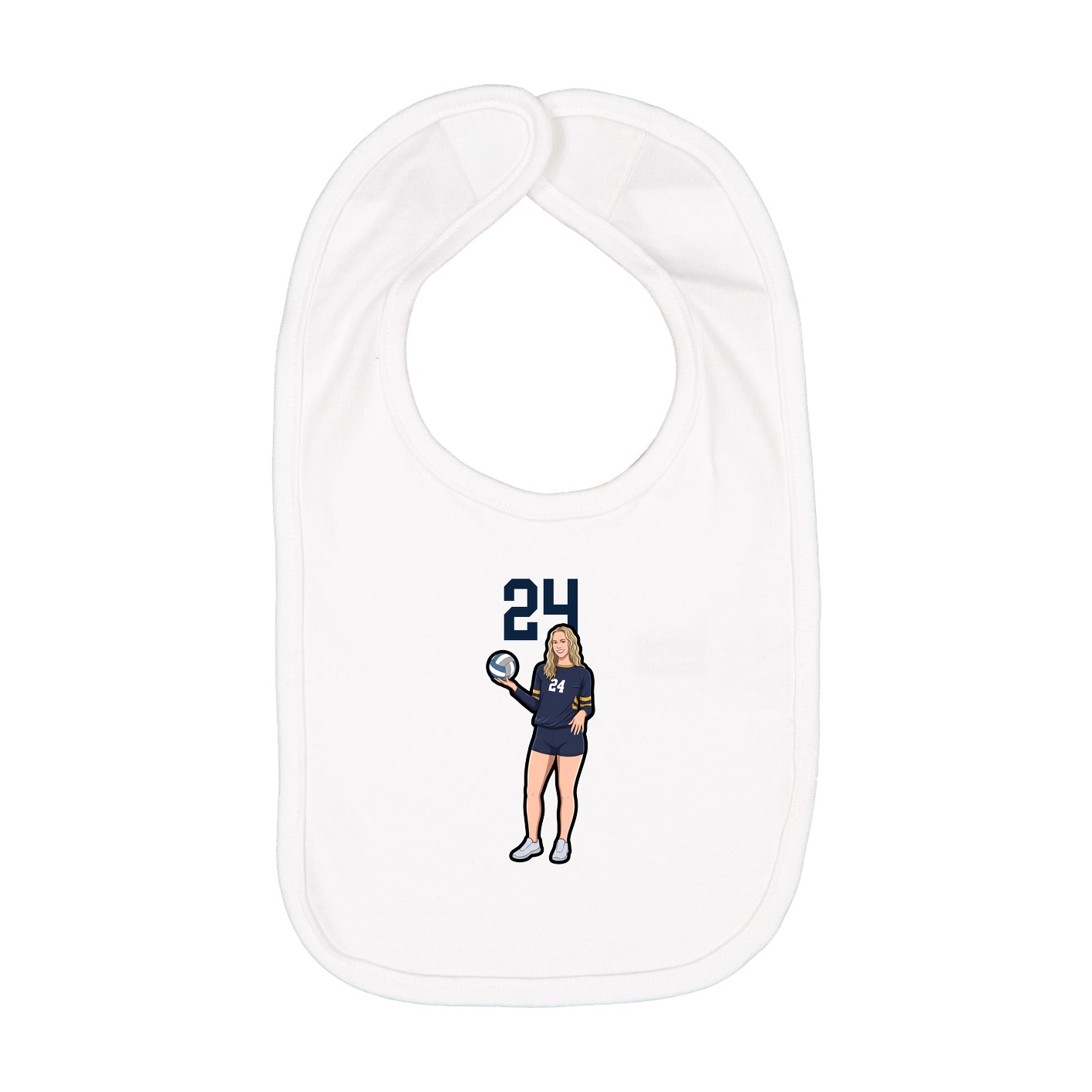 Infant Bib — Number Top in White