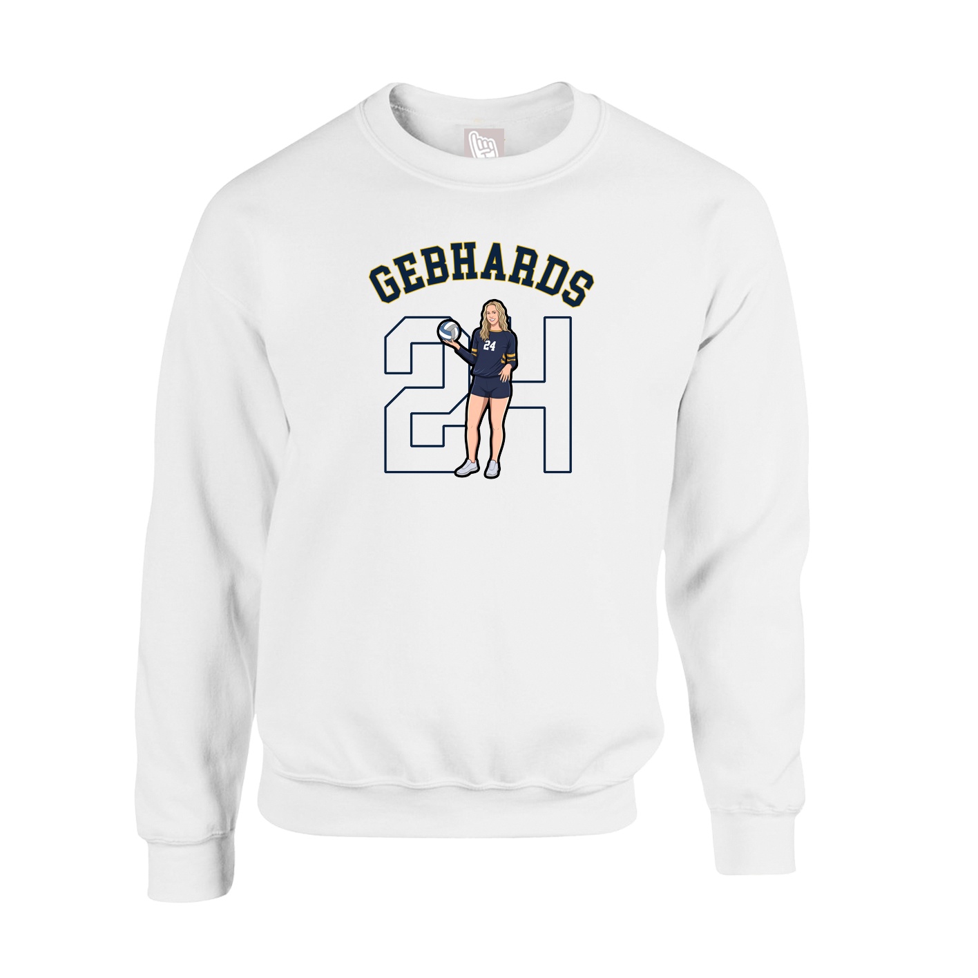 Fleece Crew — Shirsey Arch in White