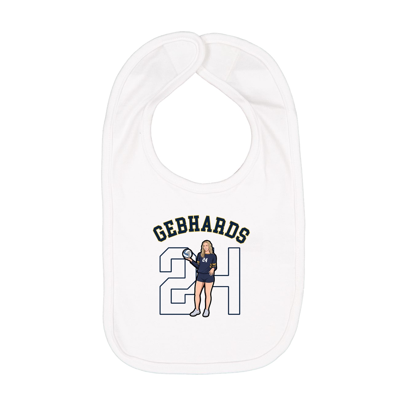 Infant Bib — Shirsey Arch in White