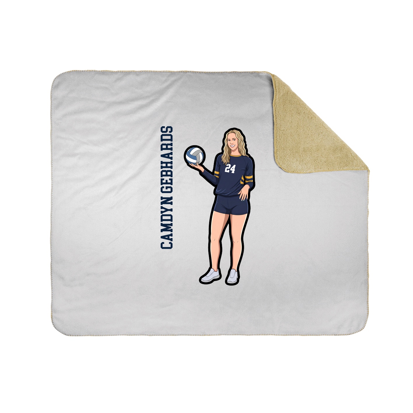 Throw Blanket — Name Vertical in White