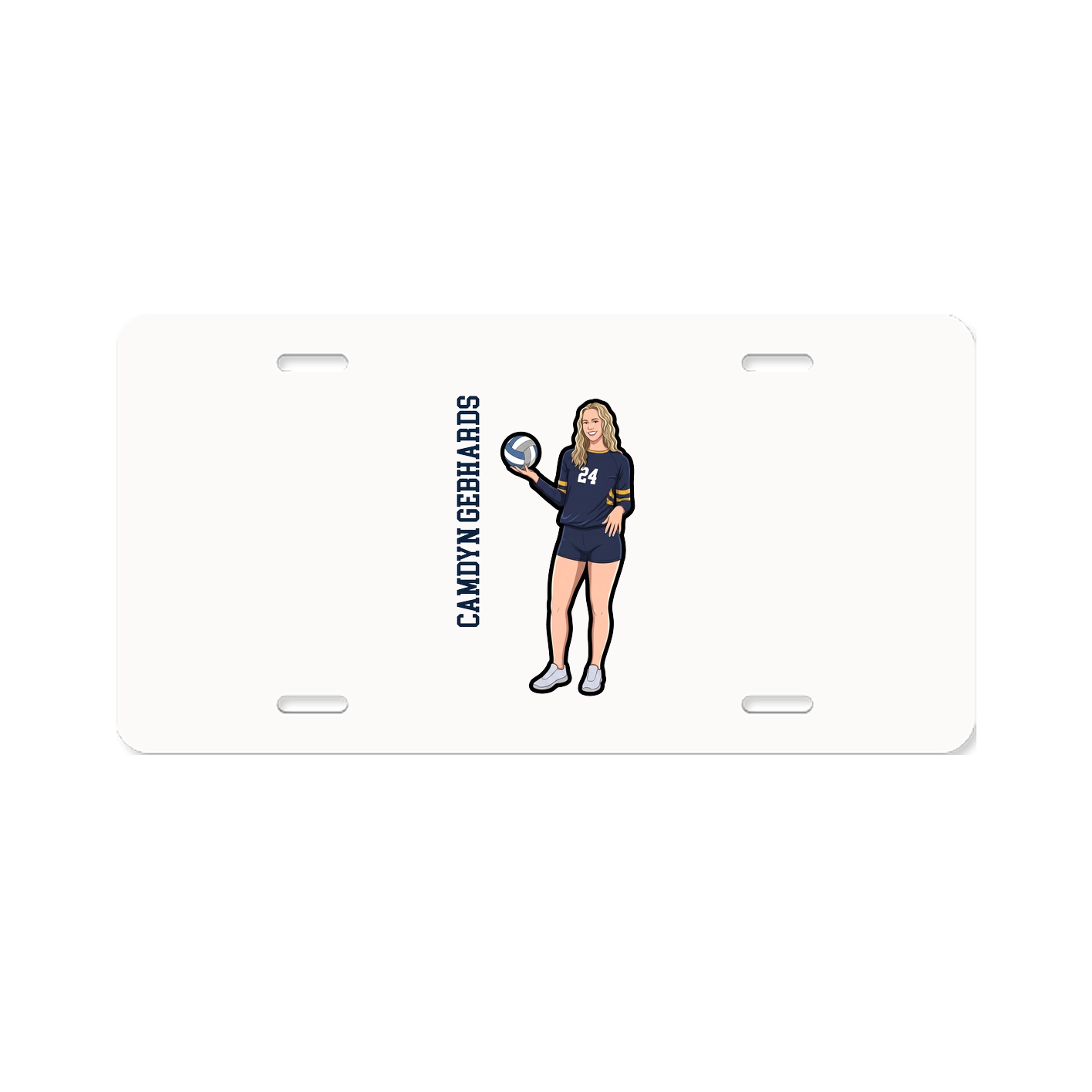 License Plate — Name Vertical in Classic