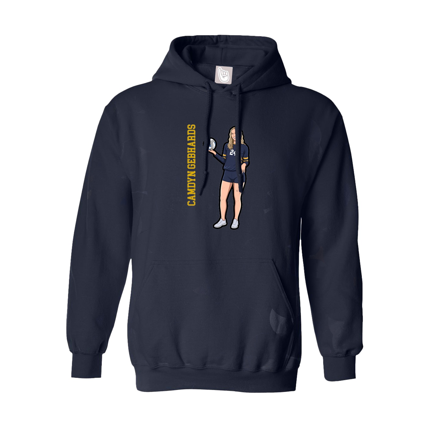 Youth Hoodie — Name Vertical in Navy