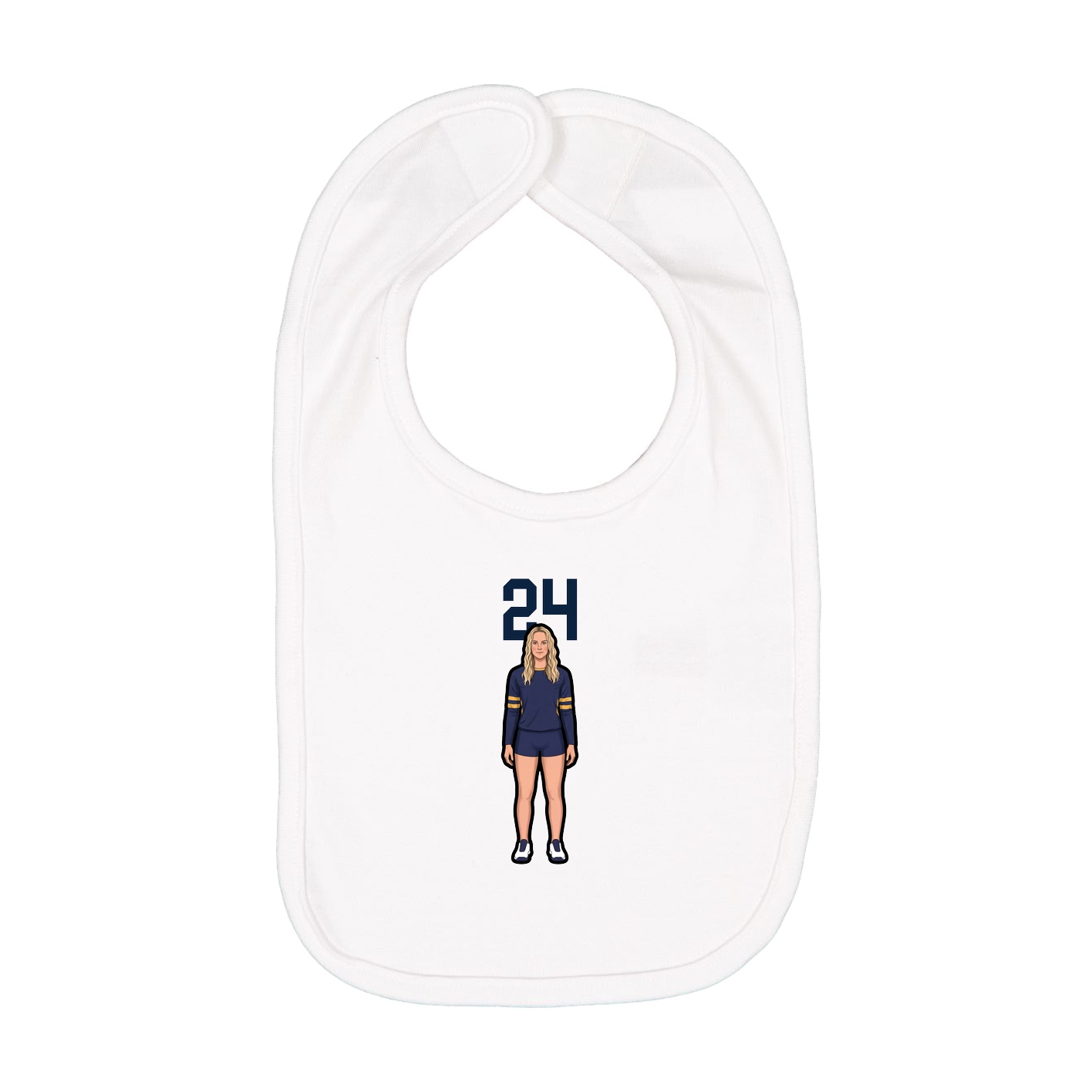Infant Bib — Number Top in White