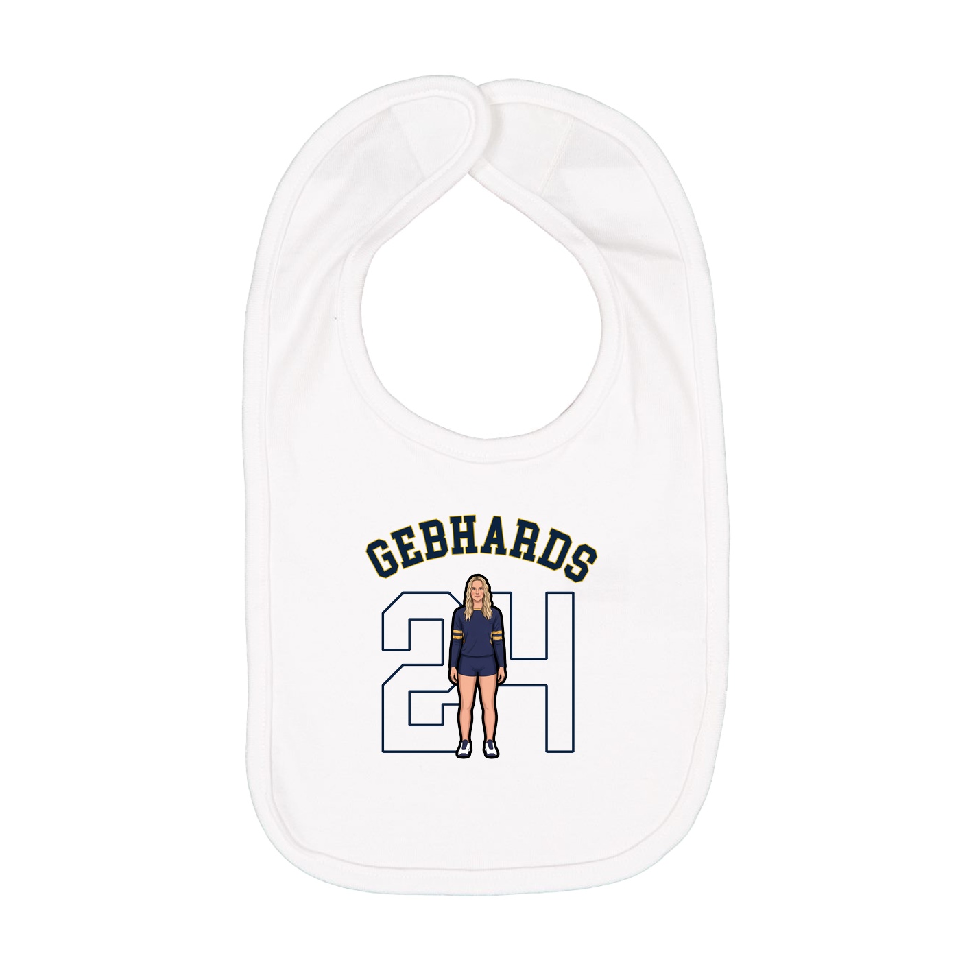 Infant Bib — Shirsey Arch in White