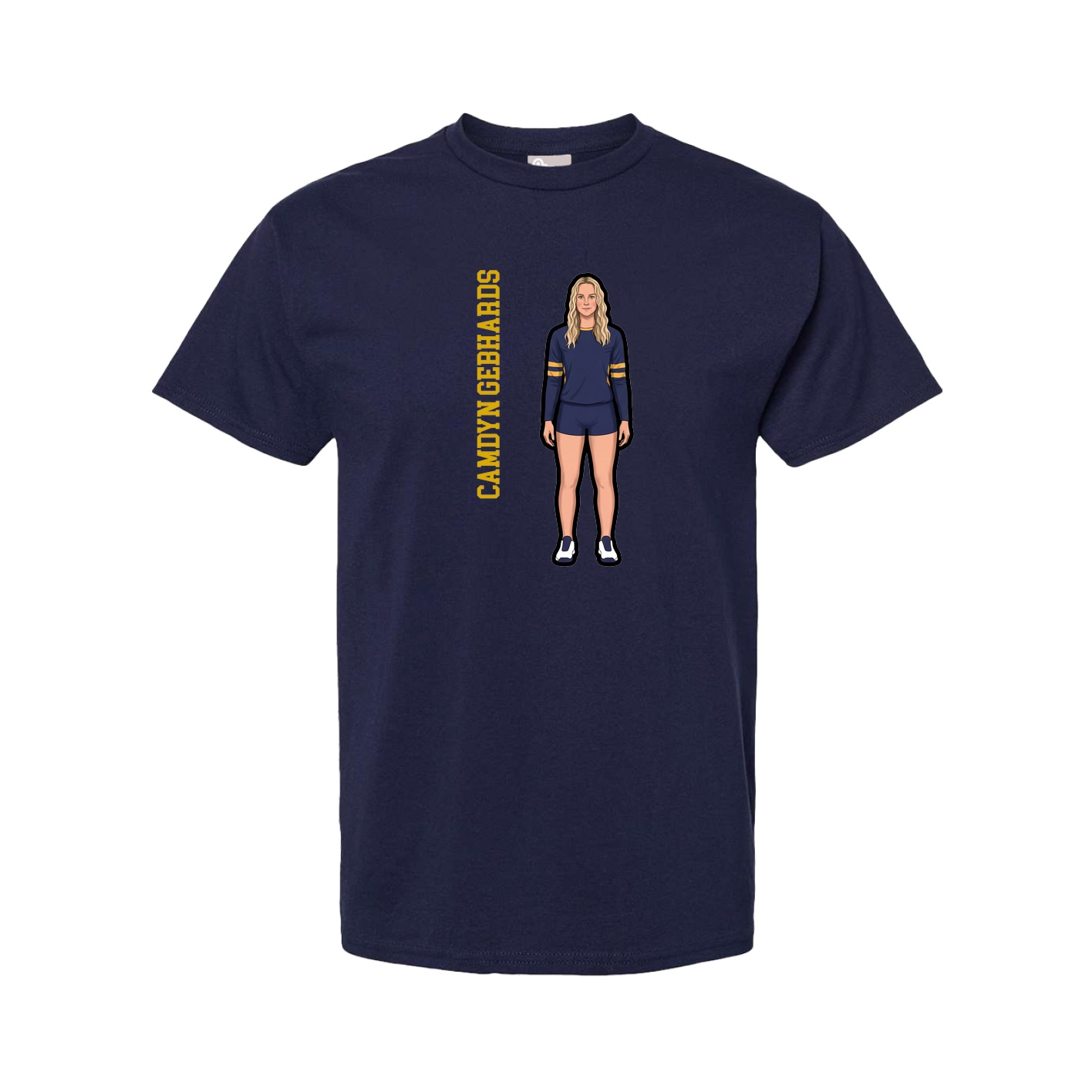 Tee — Name Vertical in Navy