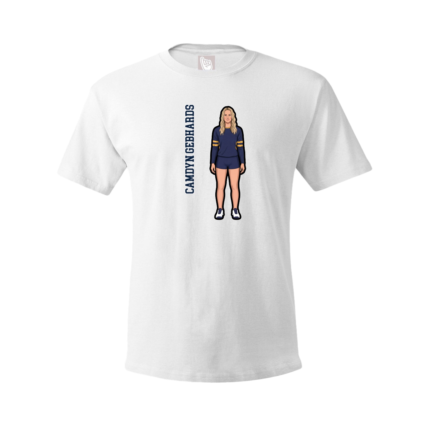 Youth Tee — Name Vertical in White