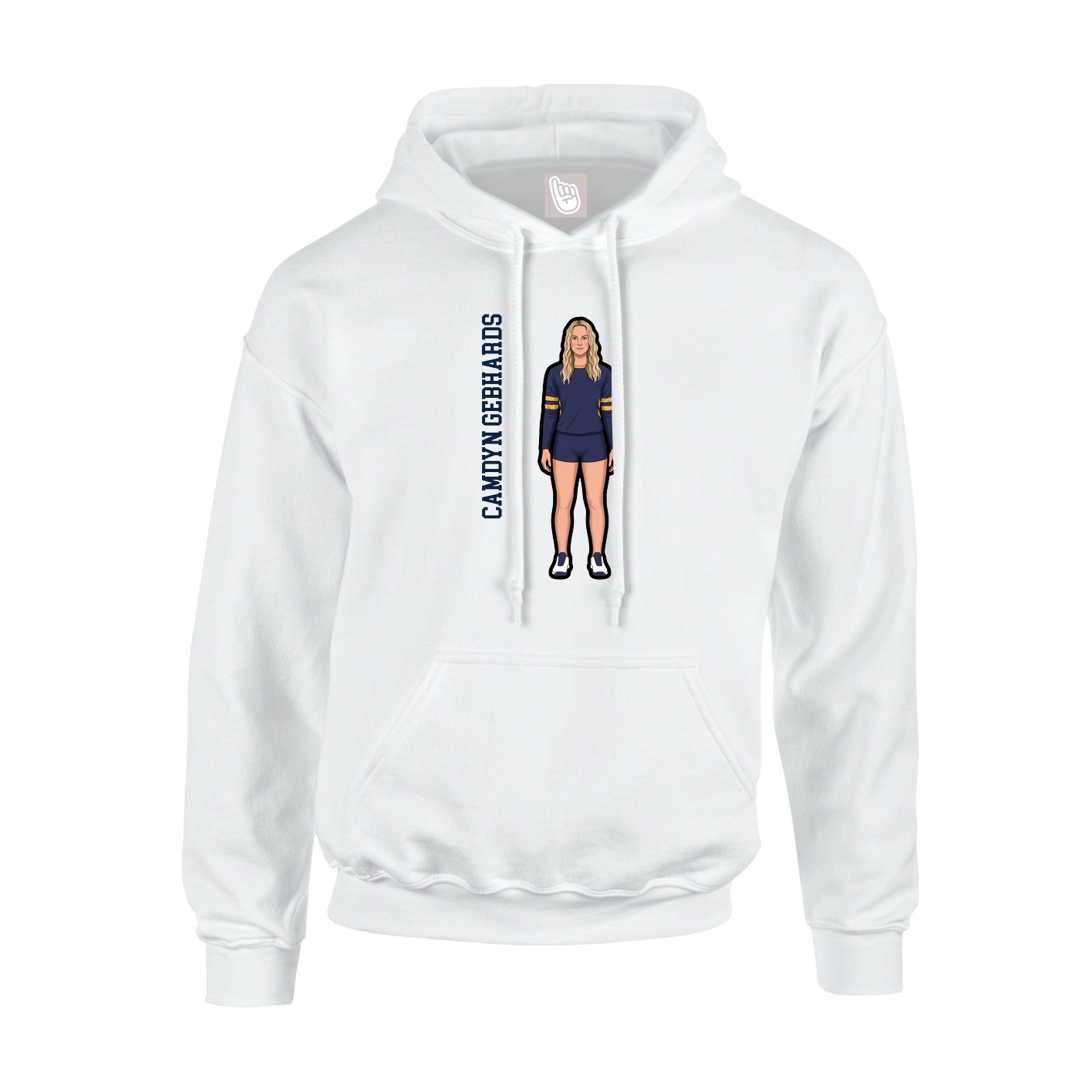 Youth Hoodie — Name Vertical in White