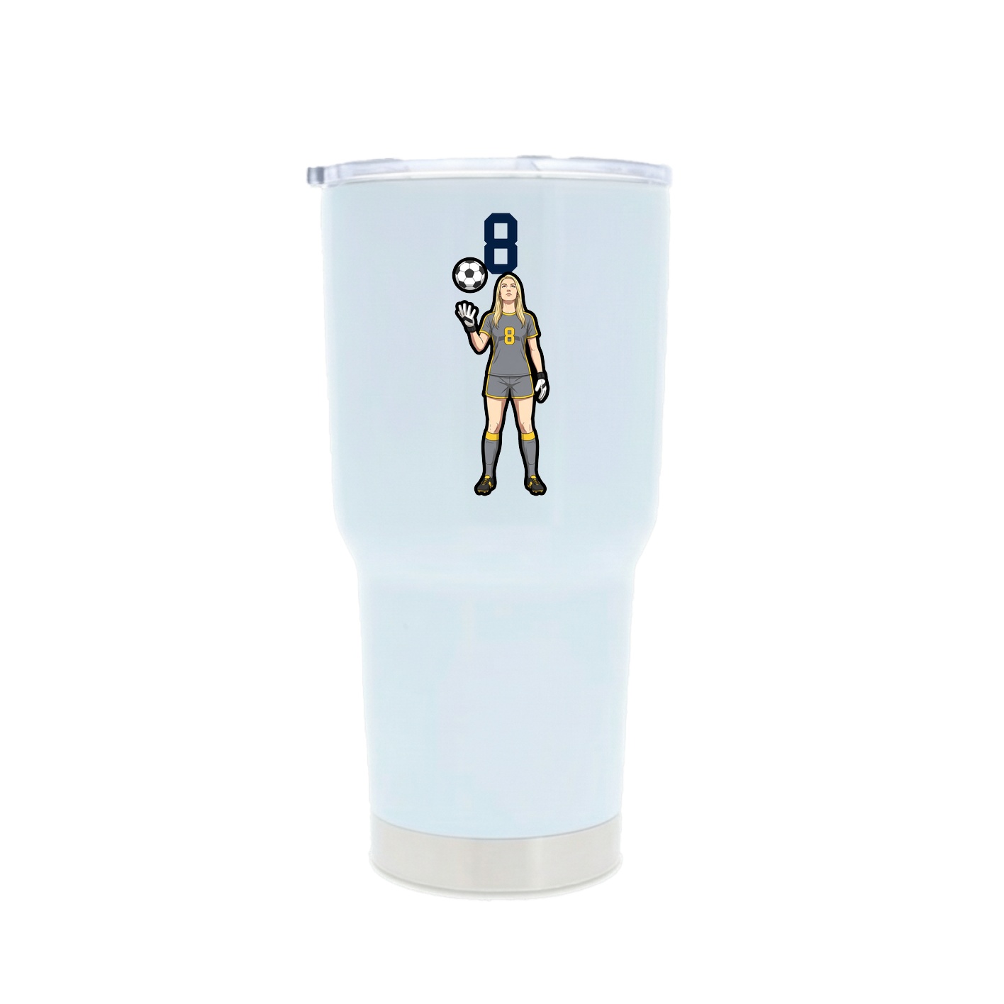 30oz Stainless Steel Tumbler — Number Top in White