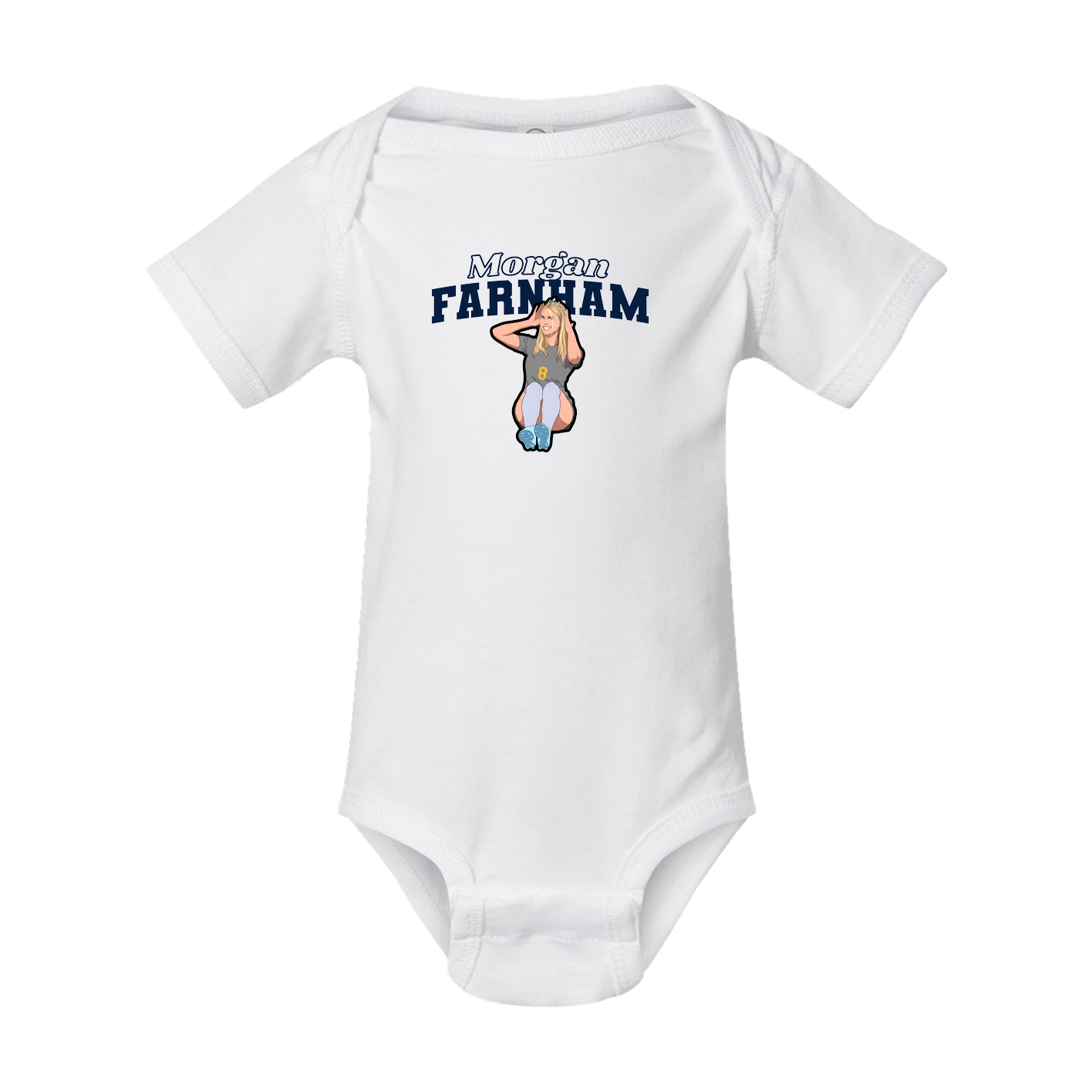 Baby Onesie — Name Arch in White