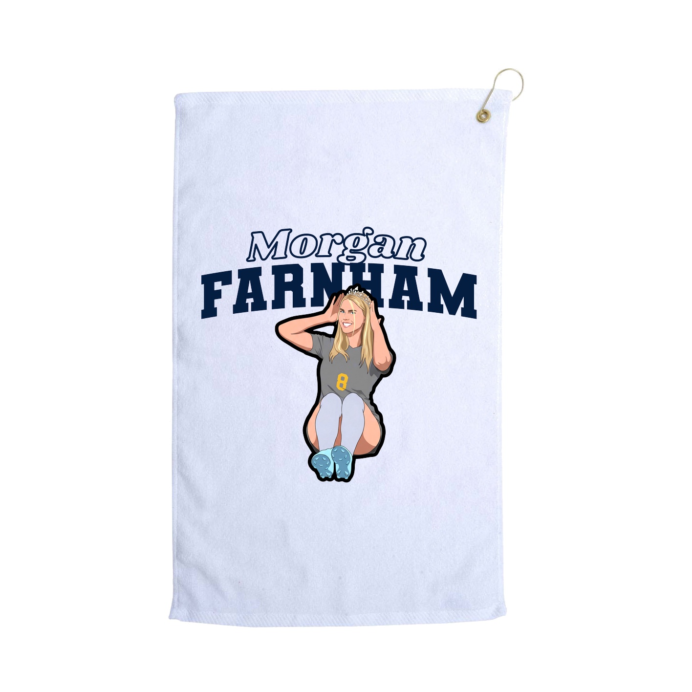 Golf Towel — Name Arch in White