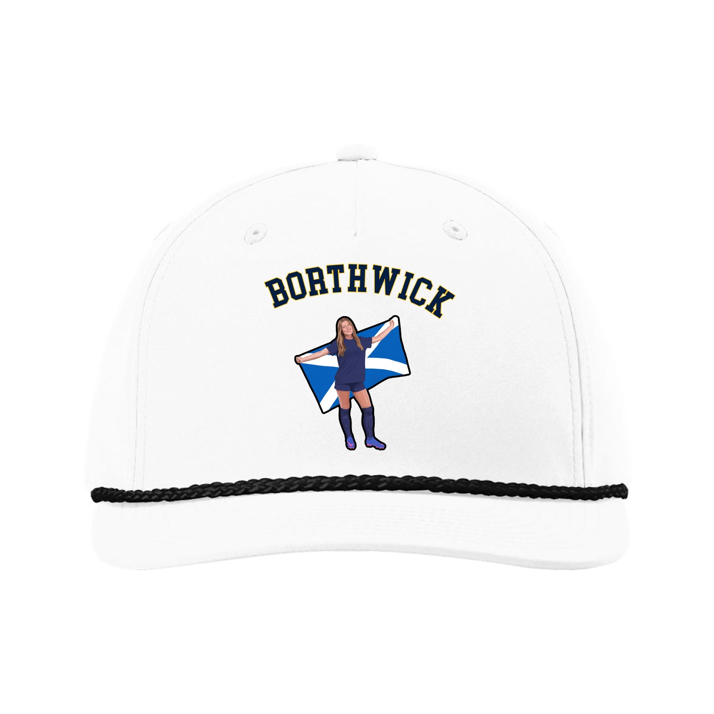 Five-Panel Classic Rope Cap — Shirsey Arch in White