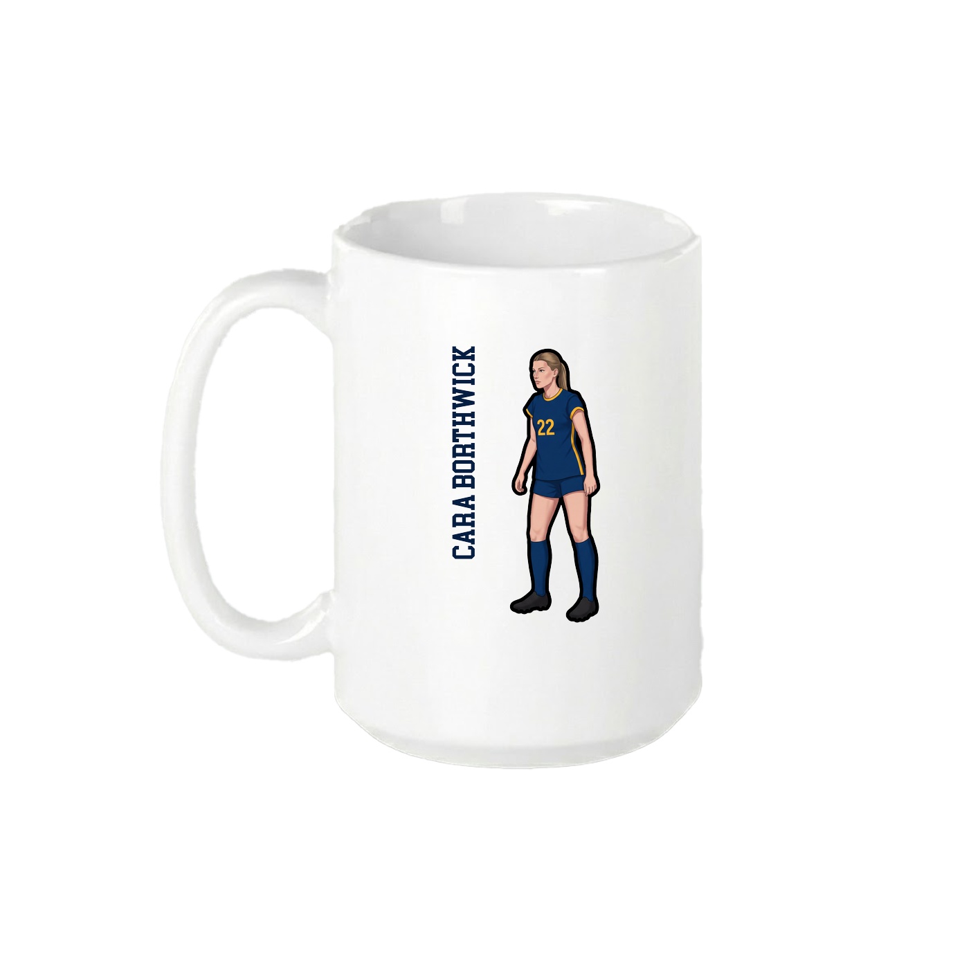 15oz Coffee Mug — Name Vertical in White