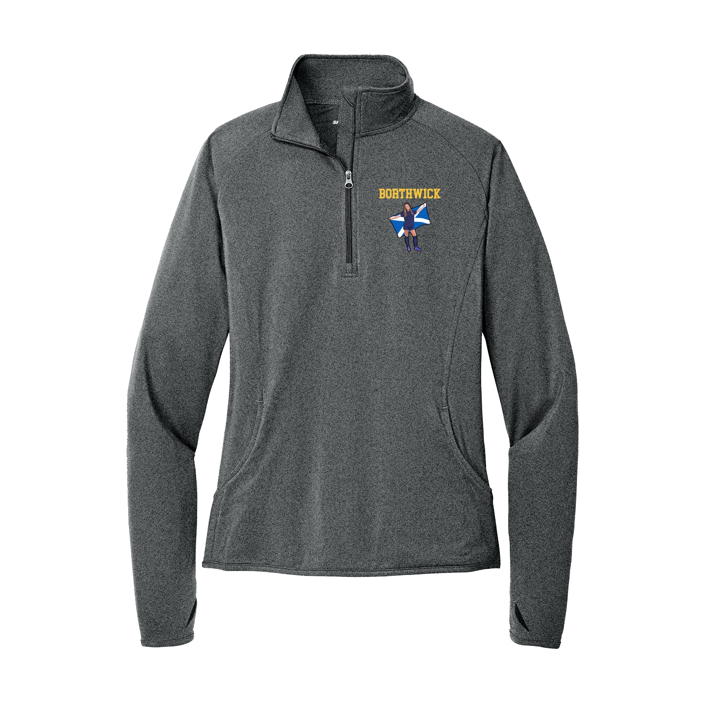 Women's Q-Zip Pullover — Shirsey in Grey