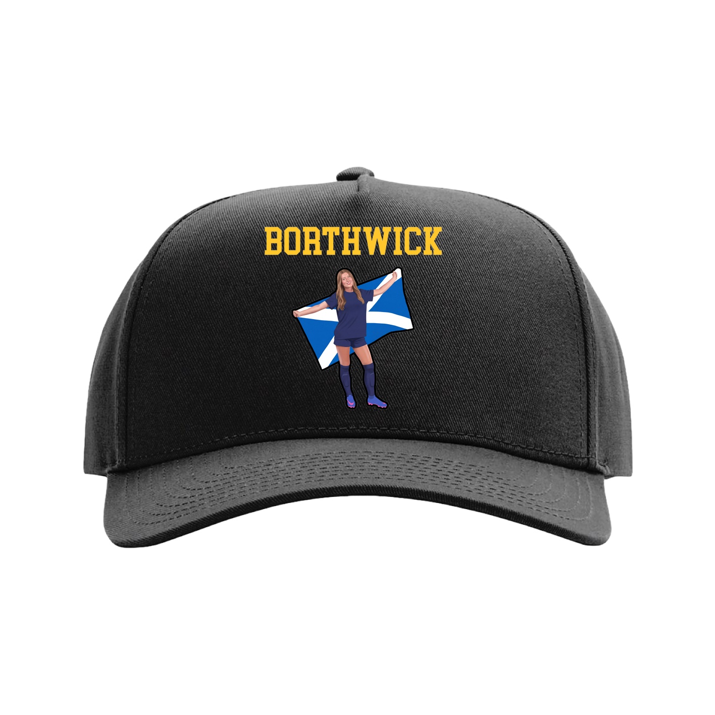Full Fabric Five-Panel Champ Cap — Shirsey in Black