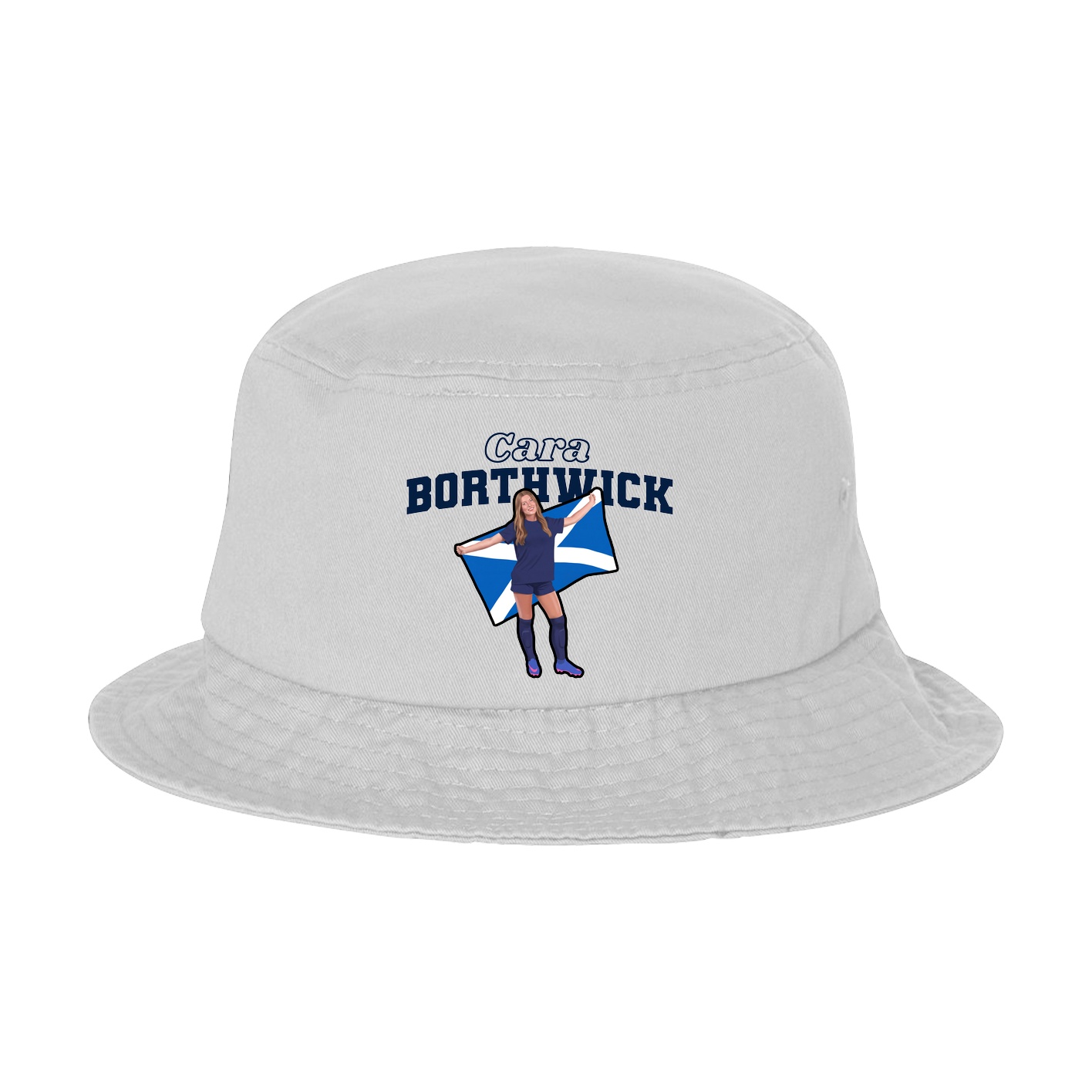 Bucket Cap — Name Arch in White