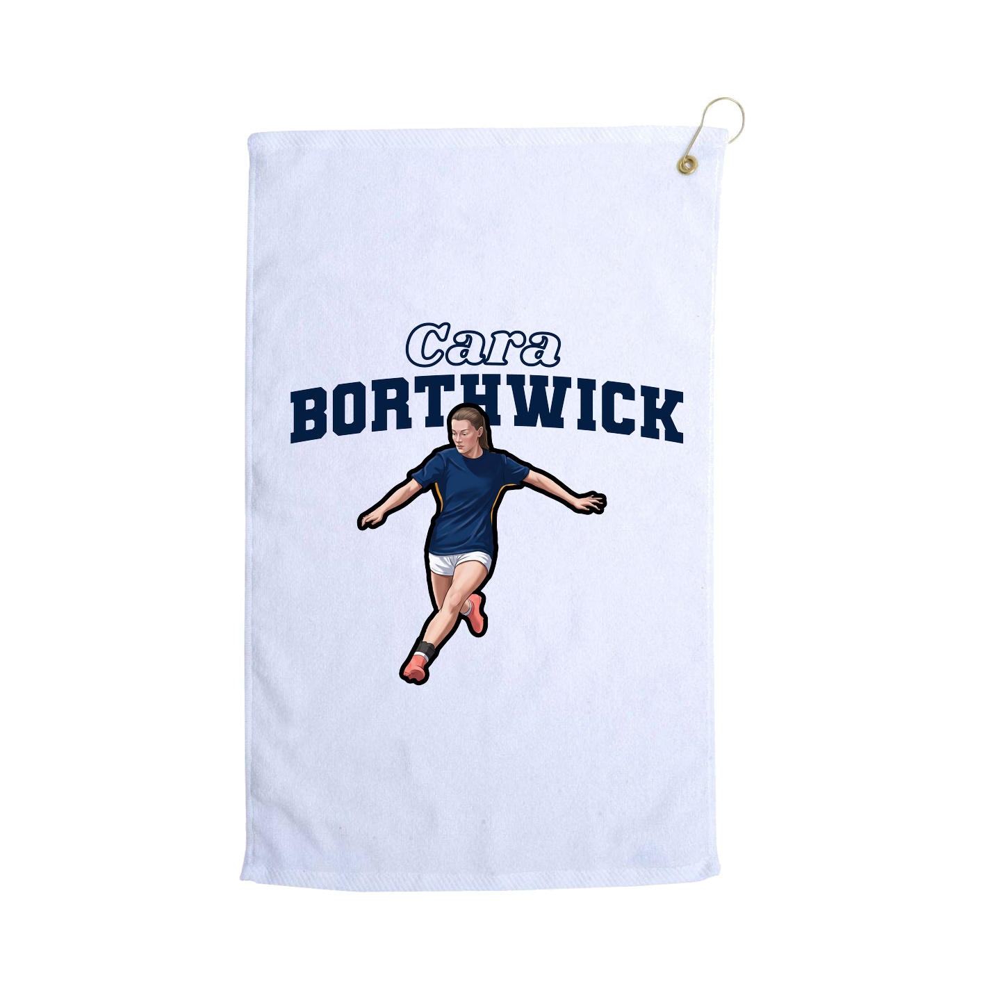 Golf Towel — Name Arch in White