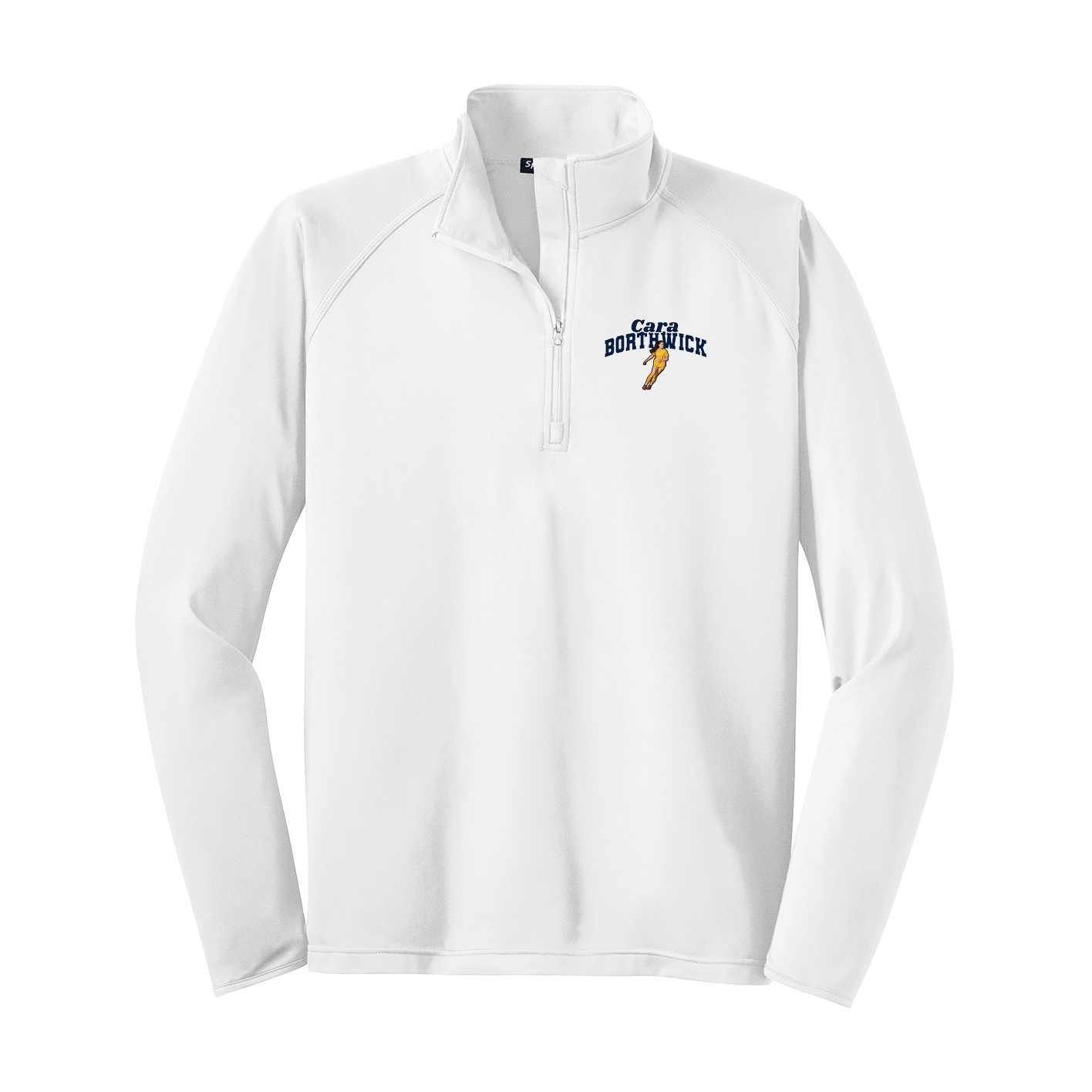 Q-Zip Pullover — Signature Arch in White