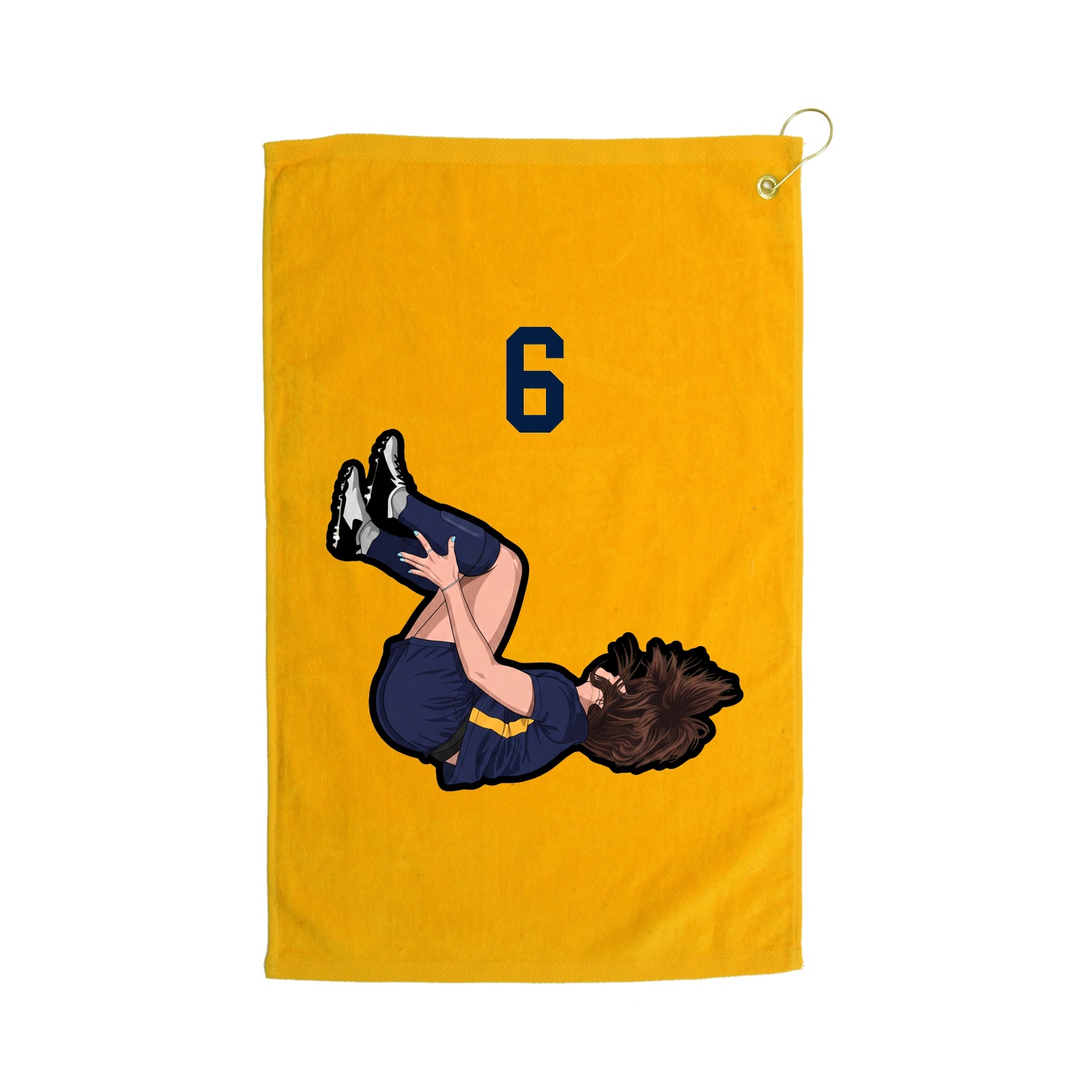 Golf Towel — Number Top in Gold