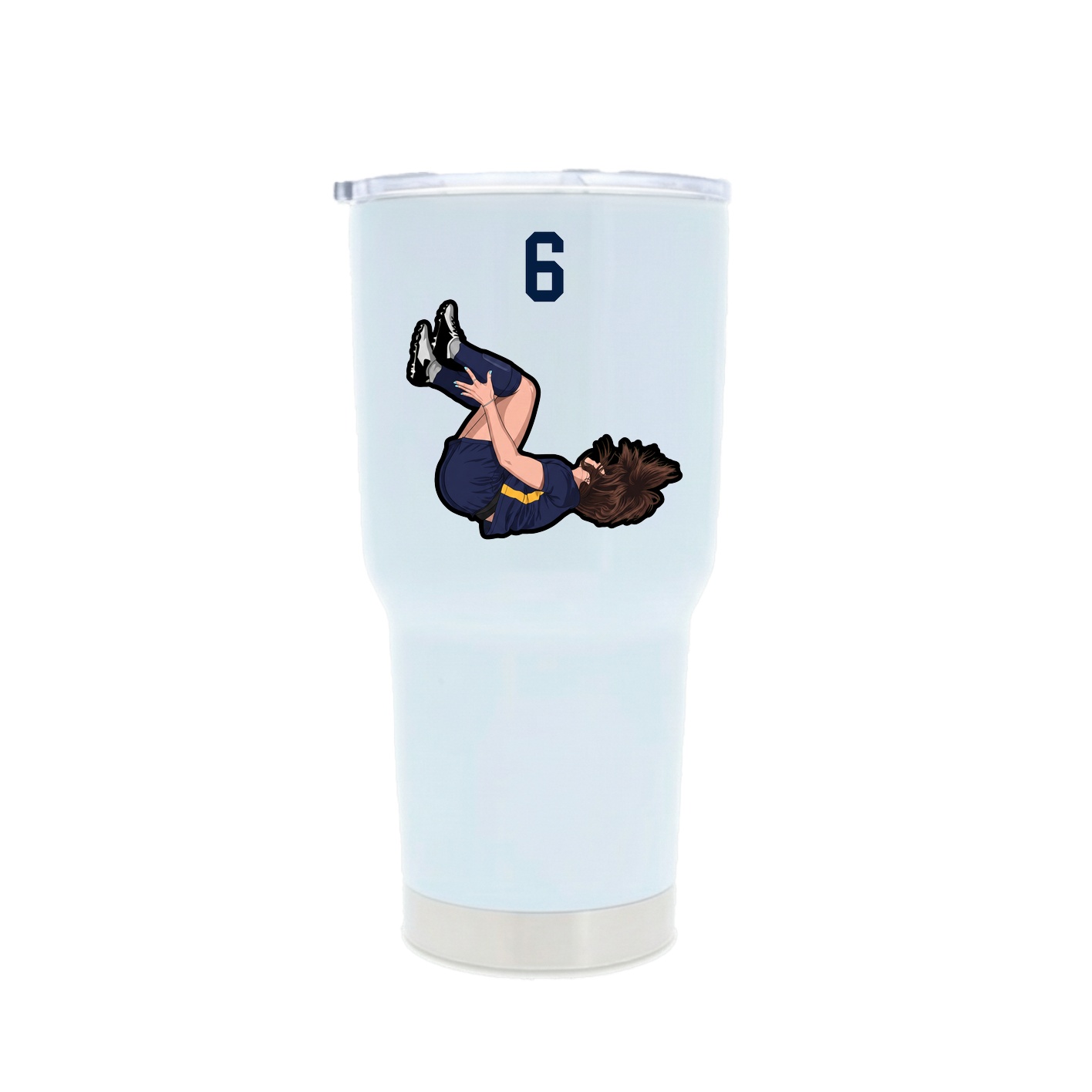 30oz Stainless Steel Tumbler — Number Top in White