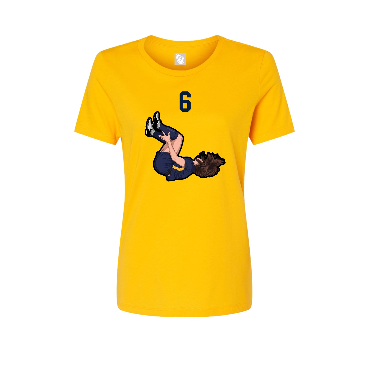 Womens Tee — Number Top in Gold