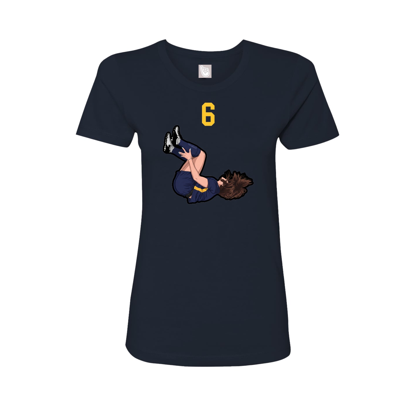 Fitted Women's Tee — Number Top in Navy