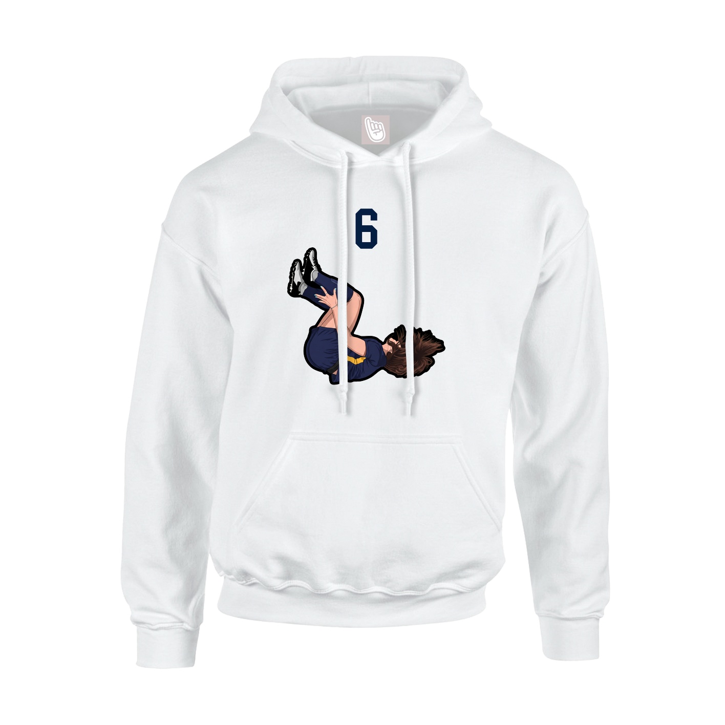 Youth Hoodie — Number Top in White