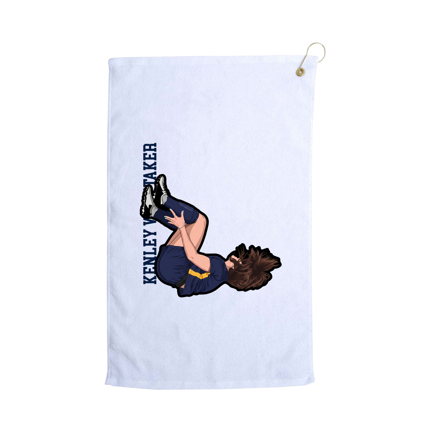 Golf Towel — Name Vertical in White