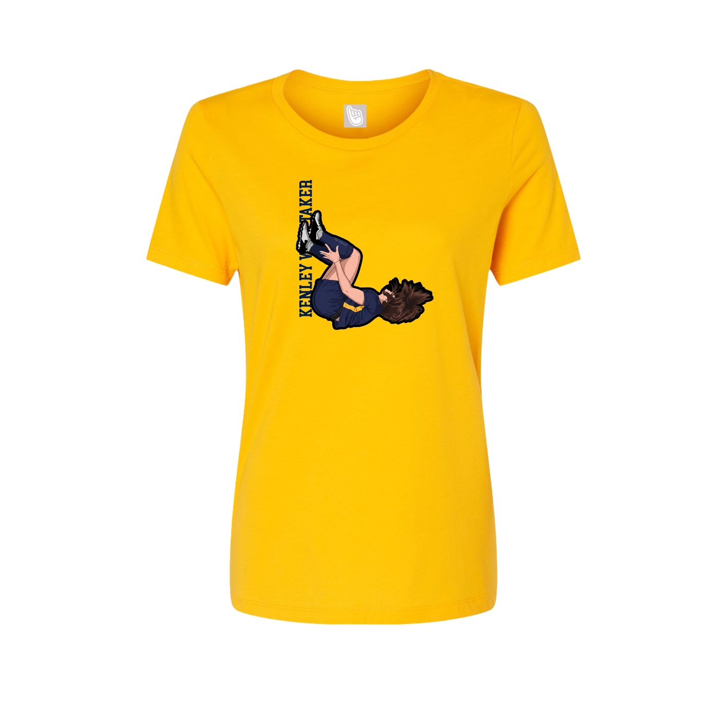 Fitted Women's Tee — Name Vertical in Gold