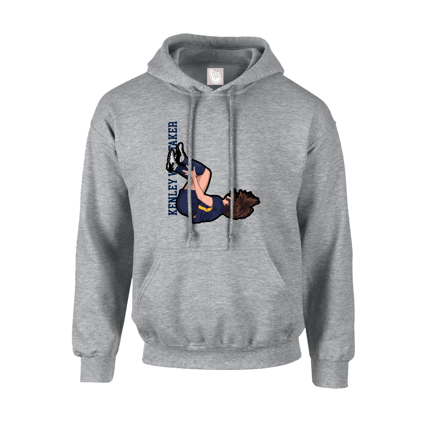 Youth Hoodie — Name Vertical in Grey