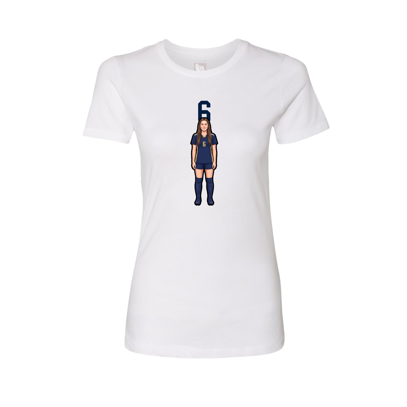 Womens Tee — Number Top in White