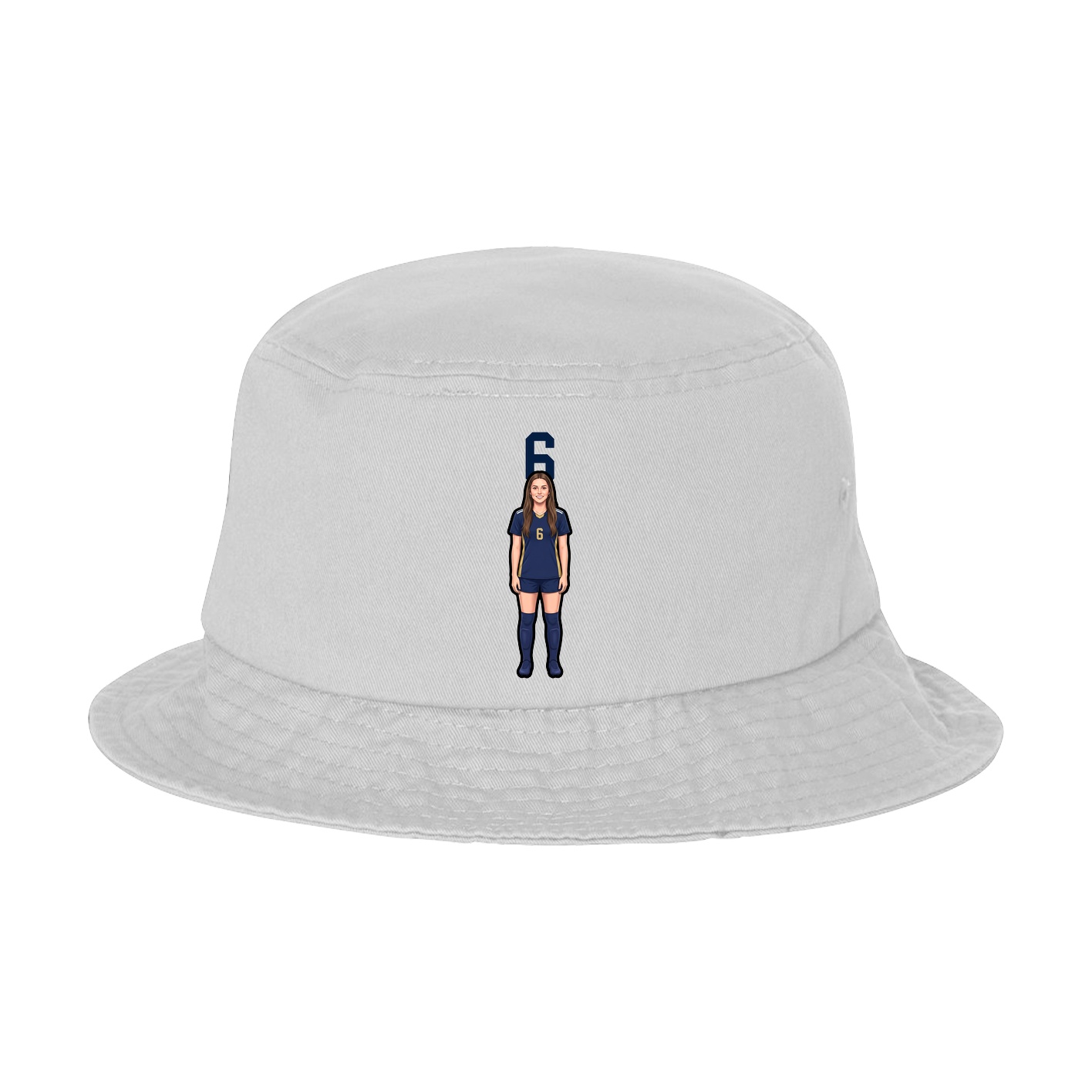 Bucket Cap — Number Top in White