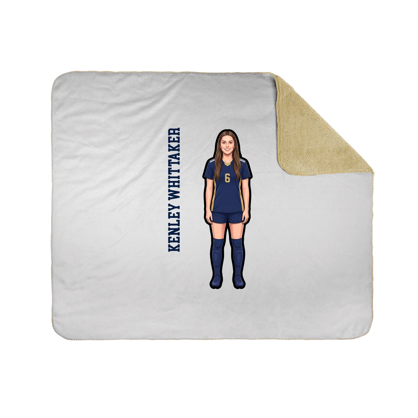 Throw Blanket — Name Vertical in White