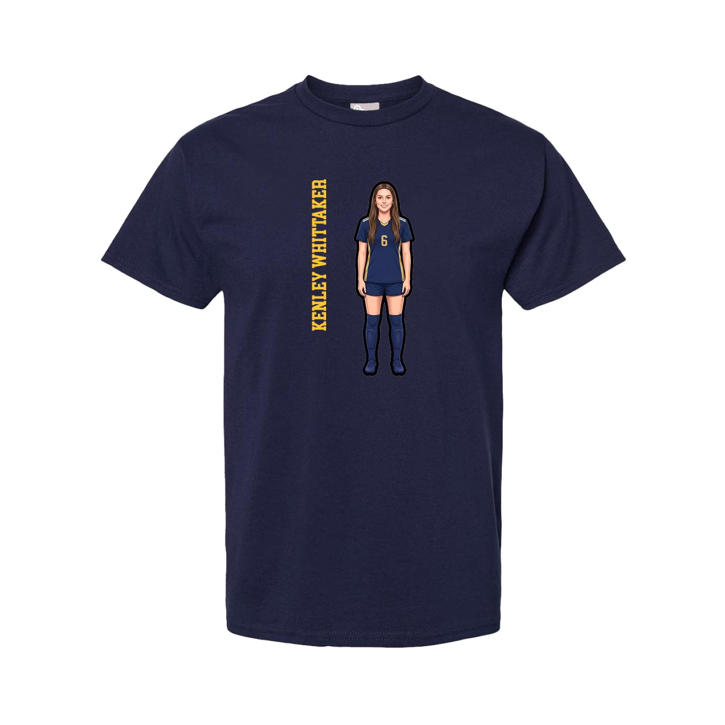 Youth Tee — Name Vertical in Navy