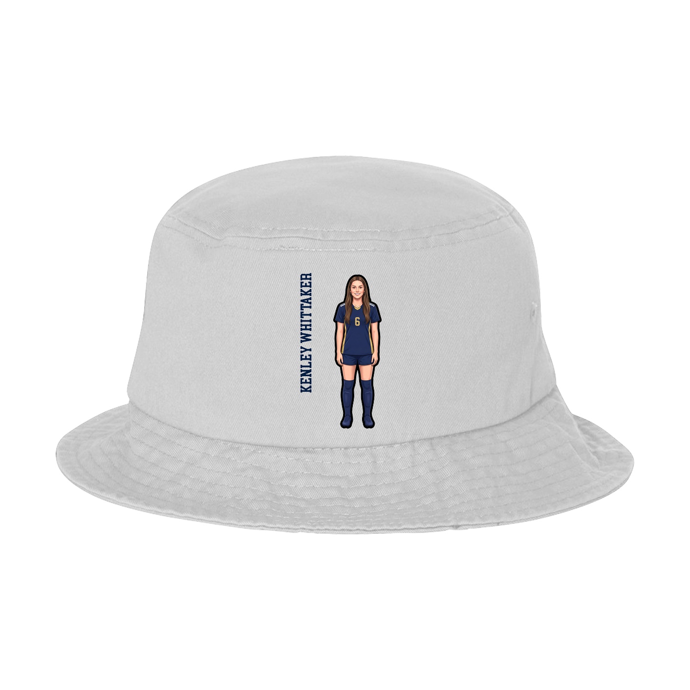 Bucket Cap — Name Vertical in White