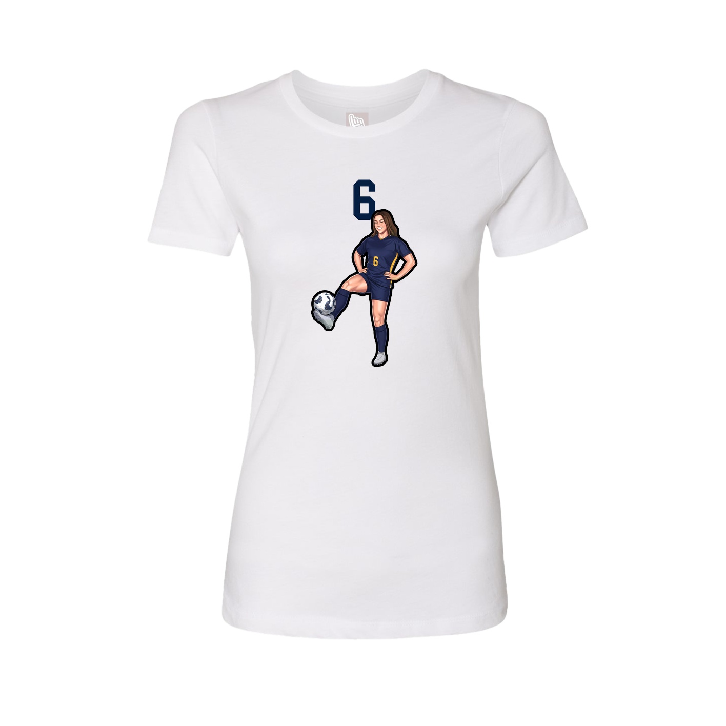 Womens Tee — Number Top in White