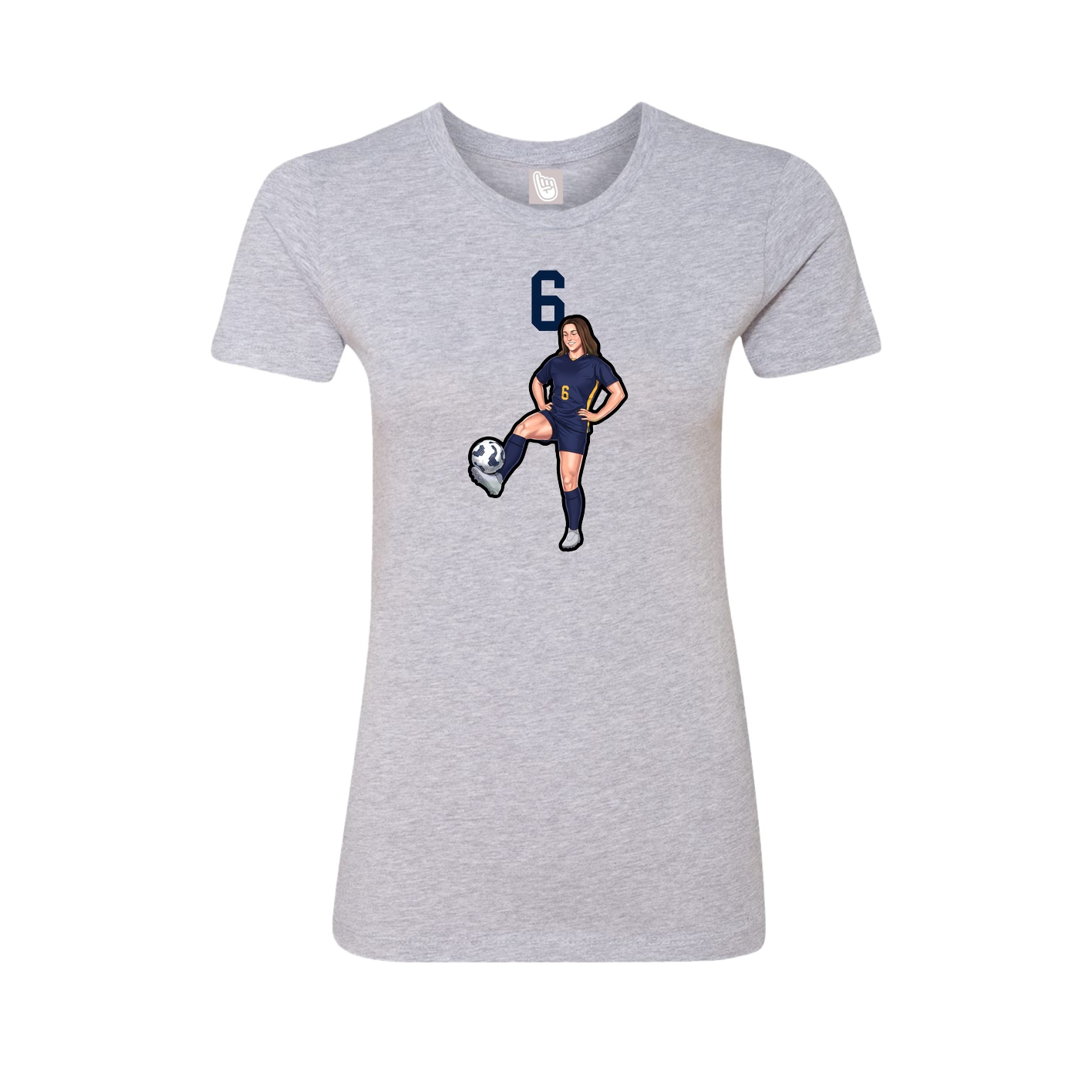 Fitted Women's Tee — Number Top in Grey