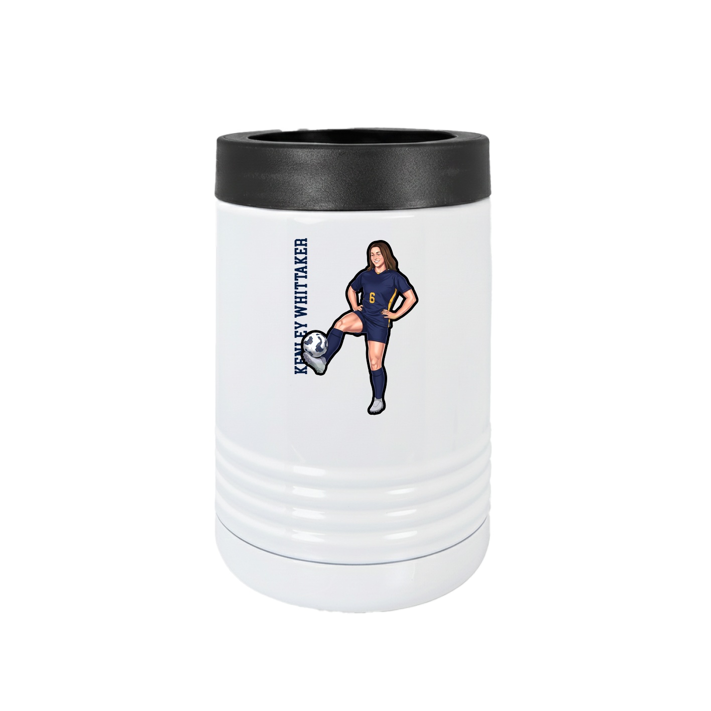 Beverage Holder — Name Vertical in White