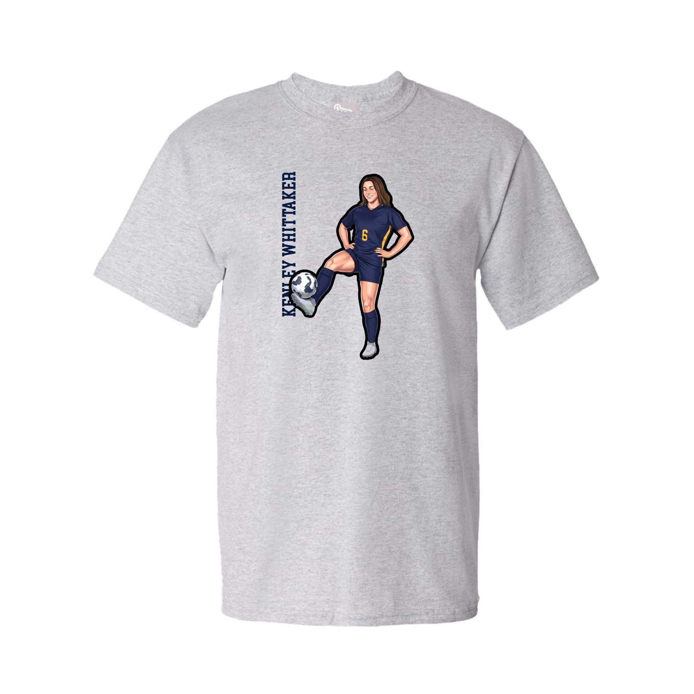 Tee — Name Vertical in Grey