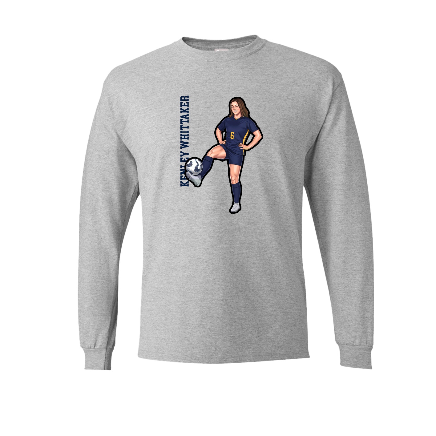 Long Sleeve Tee — Name Vertical in Grey