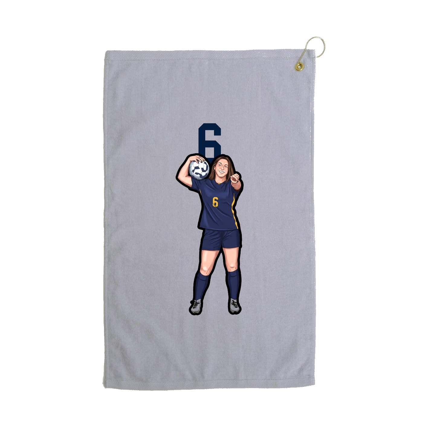Golf Towel — Number Top in Grey