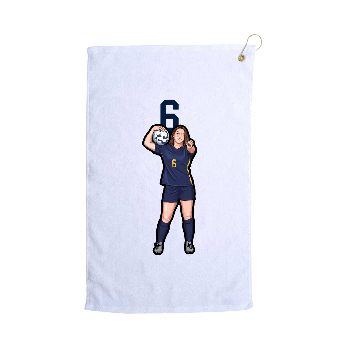 Golf Towel — Number Top in White
