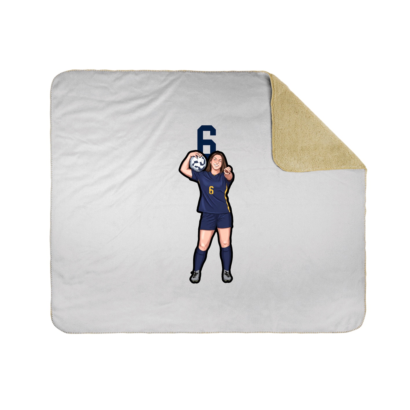 Throw Blanket — Number Top in White