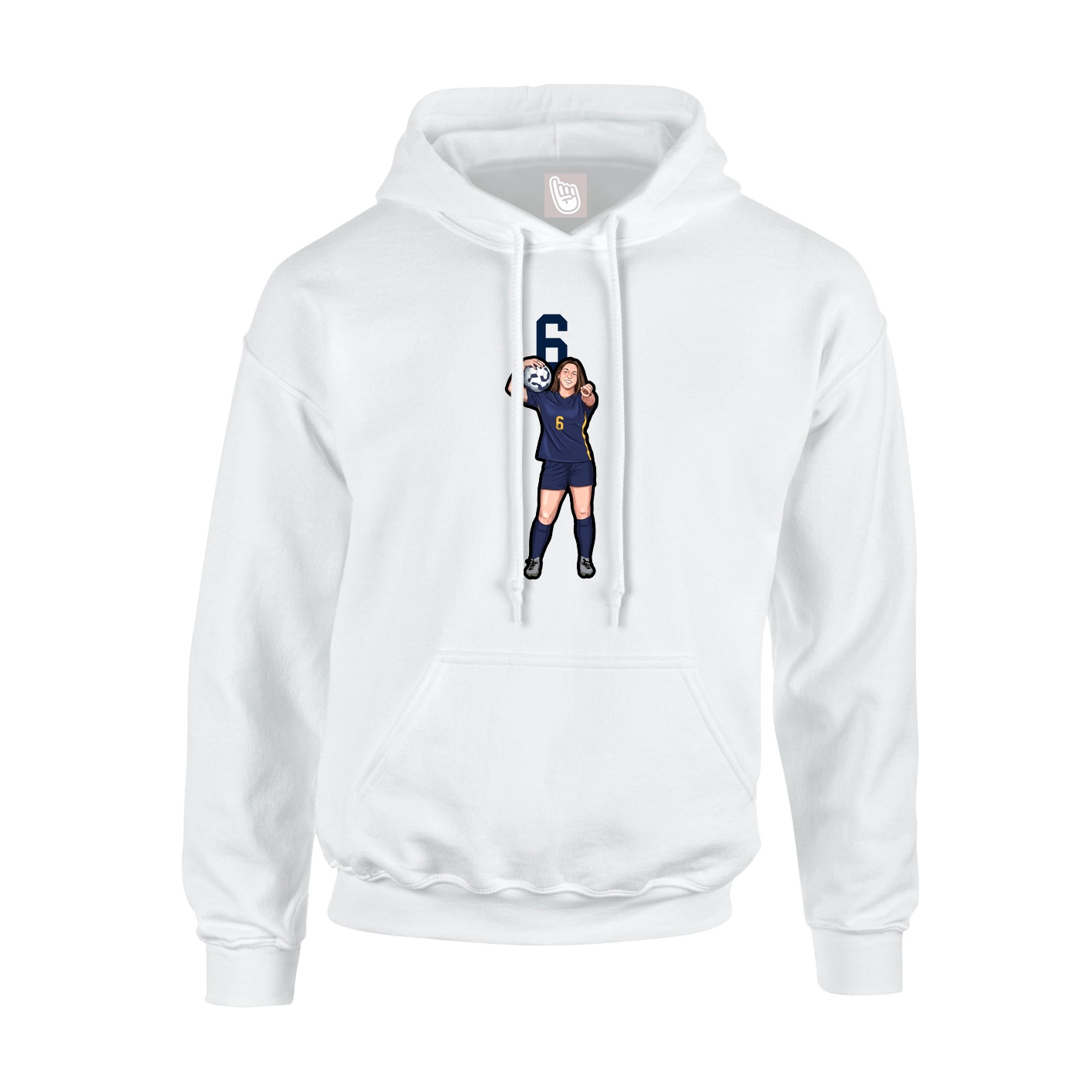 Youth Hoodie — Number Top in White