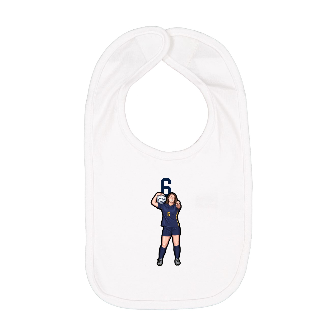 Infant Bib — Number Top in White