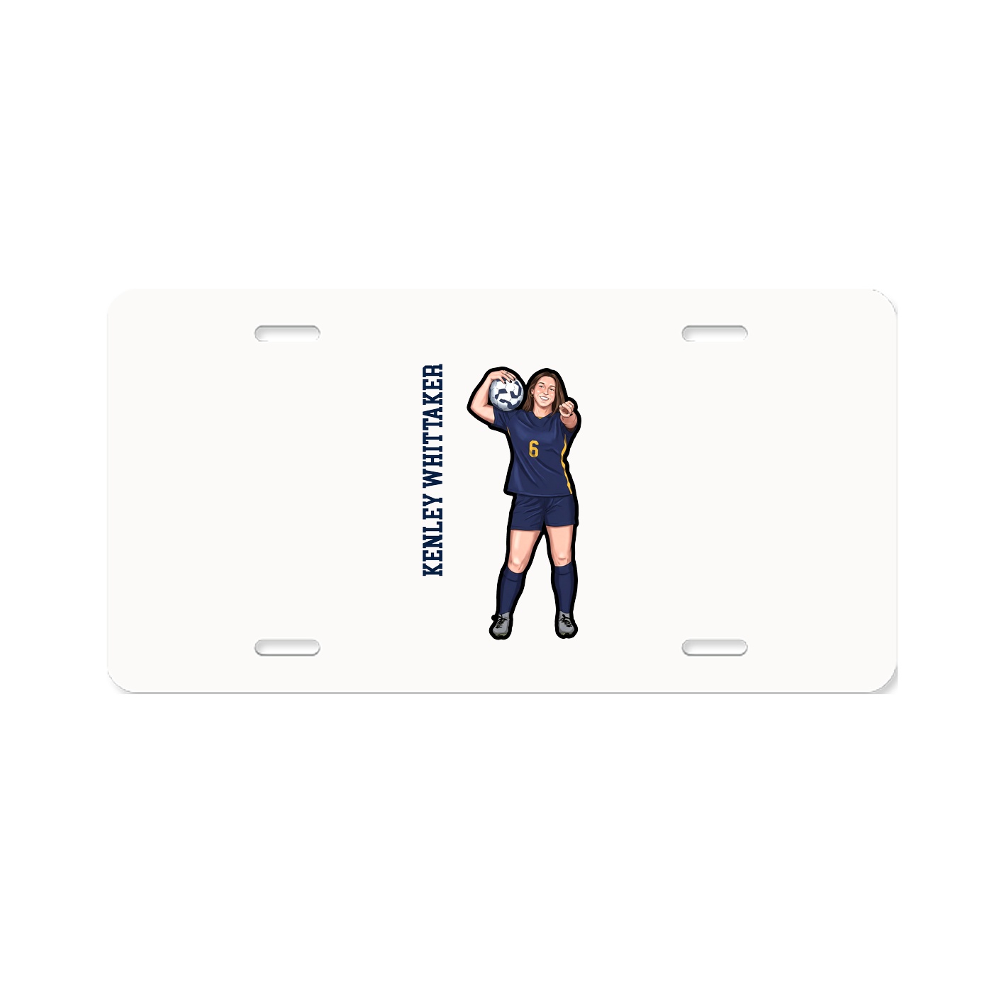 License Plate — Name Vertical in Classic