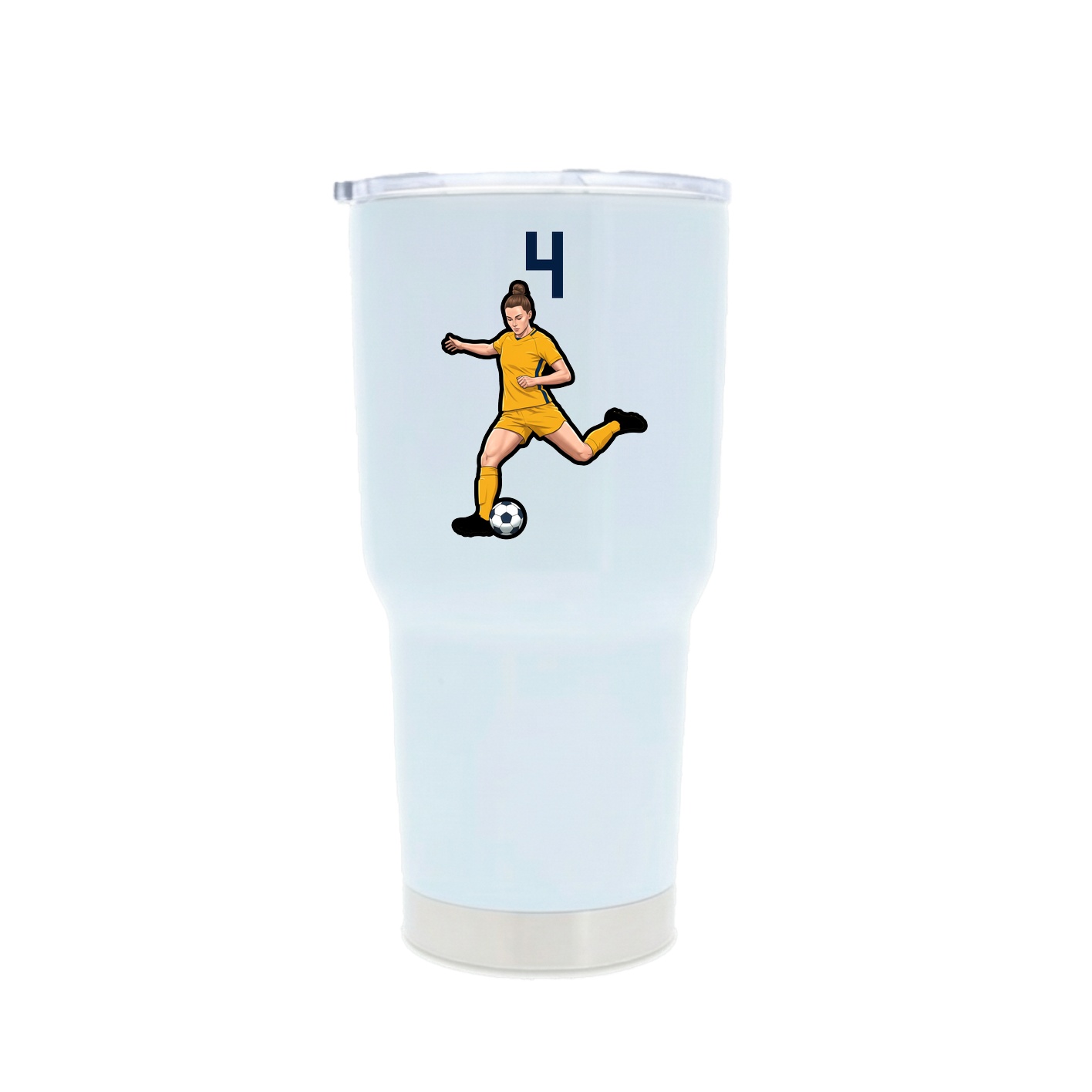 30oz Stainless Steel Tumbler — Number Top in White