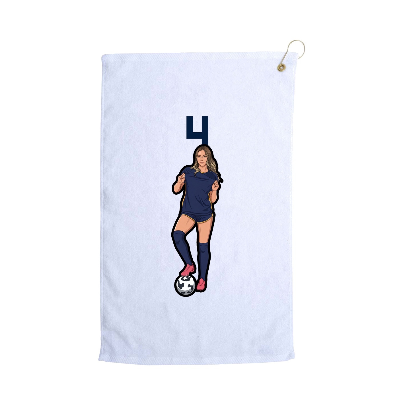 Golf Towel — Number Top in White